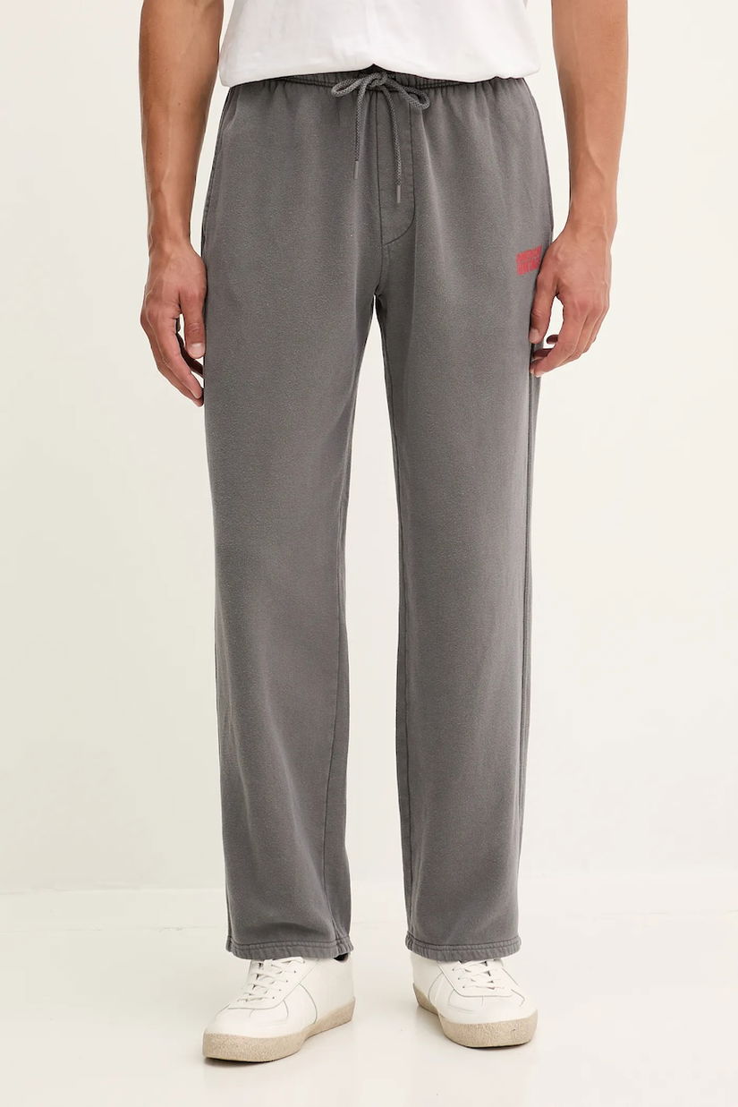 American Vintage pantaloni de trening din bumbac culoarea gri, cu imprimeu, MPLI05B