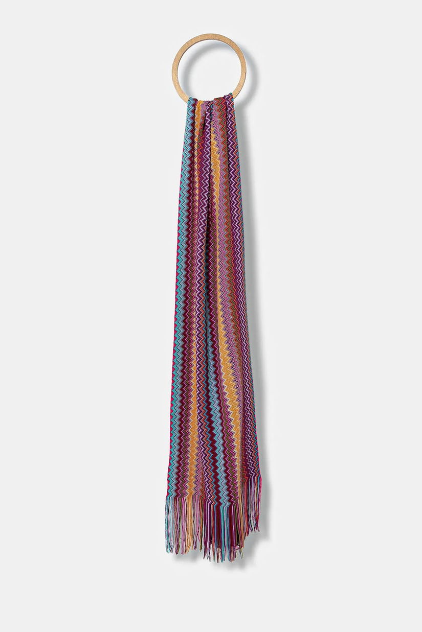 Missoni esarfa de lana culoarea roz, modelator, SC35WMDA224