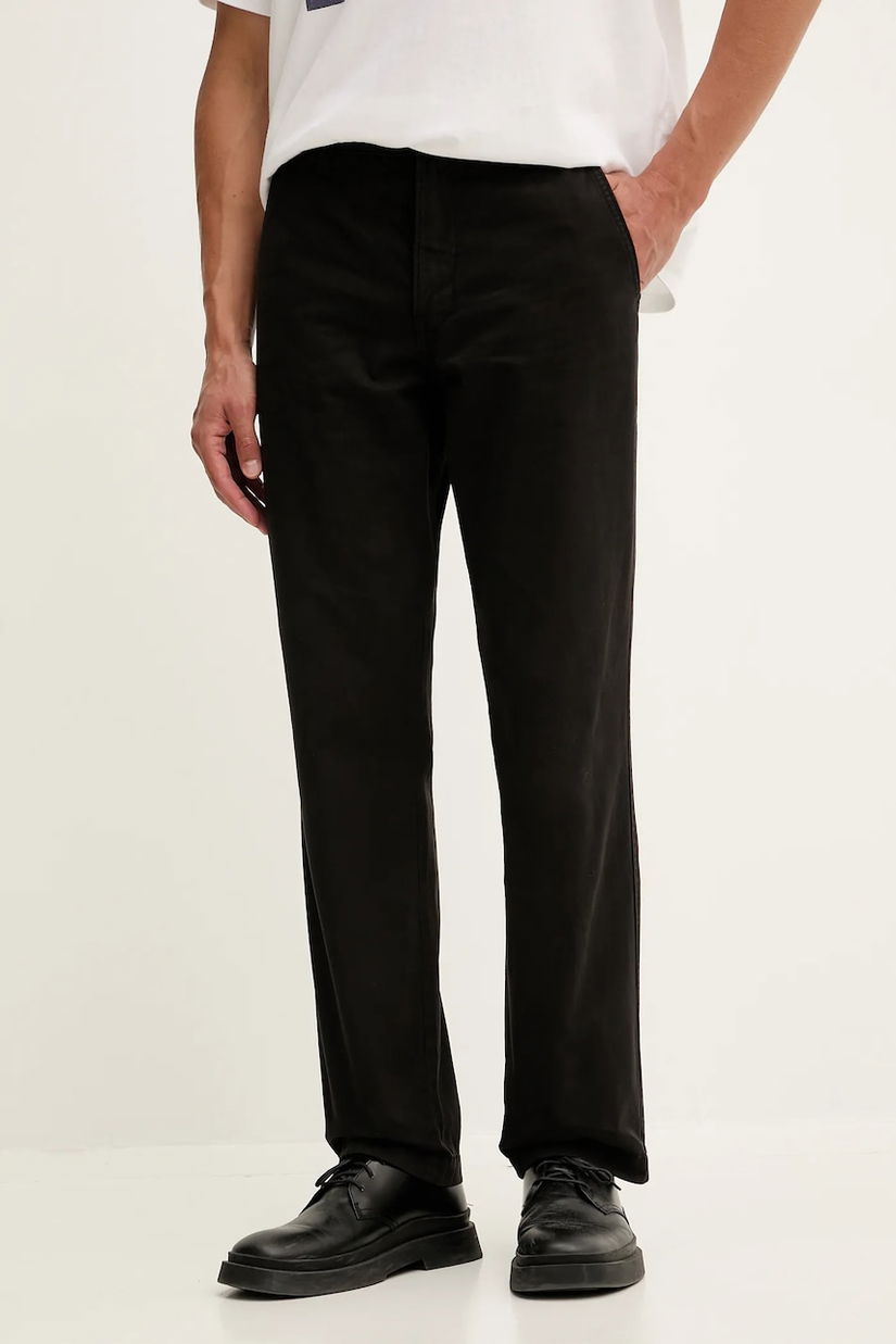Levi's pantaloni de bumbac culoarea negru, drept, A5753