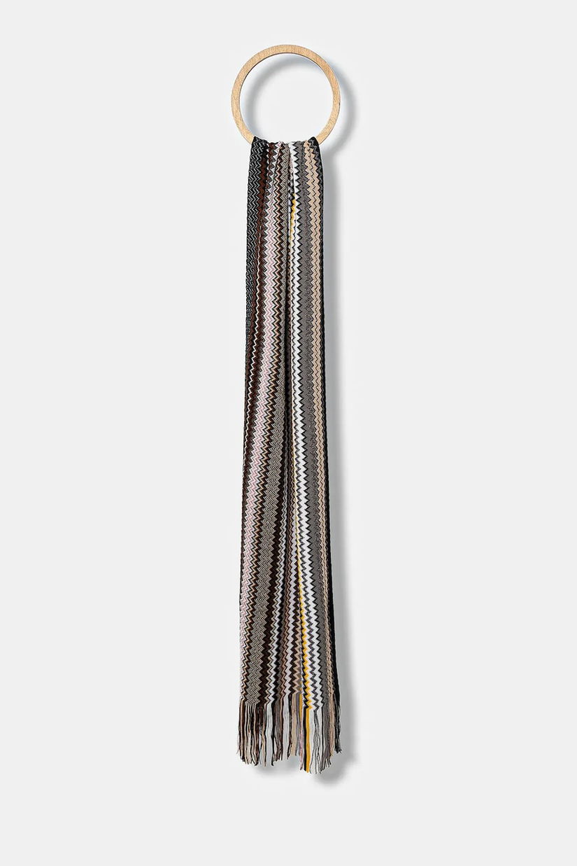 Missoni esarfa de lana culoarea maro, modelator, SC35WMDA232