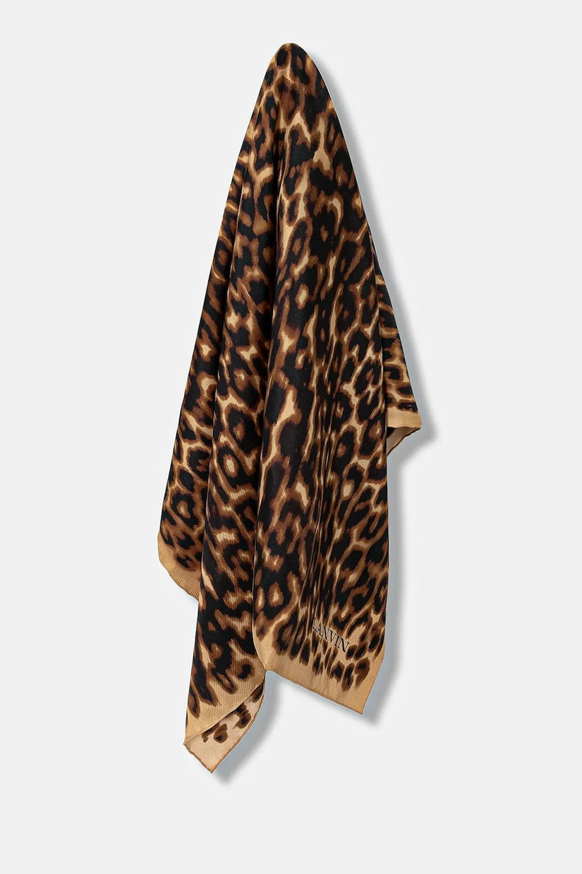 Lanvin esarfa de matase culoarea auriu, modelator, 710002440