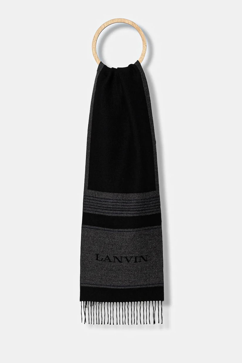 Lanvin esarfa de lana culoarea negru, modelator, 710009252