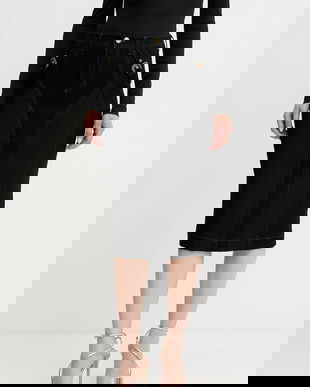 Versace Jeans Couture fusta culoarea negru, mini, creion, 79HAE84M DT037