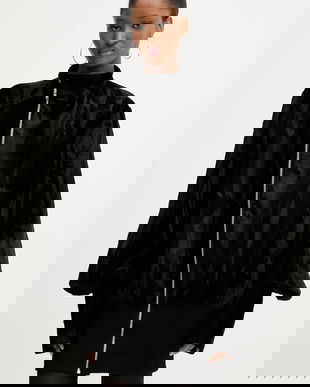 PRESSIAT rochie culoarea negru, mini, oversize, PRE413FW24