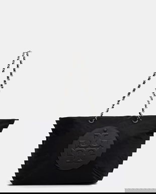 Tory Burch geantă Ella Chain Zip Tote culoarea negru, 171639.001