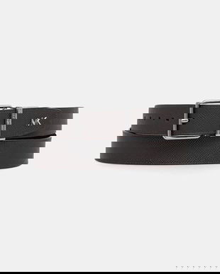 Michael Kors curea de piele cu doua fete culoarea maro, 39F5LBLY0L