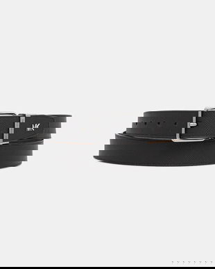 Michael Kors curea de piele cu doua fete culoarea negru, 39F5LBLY0L