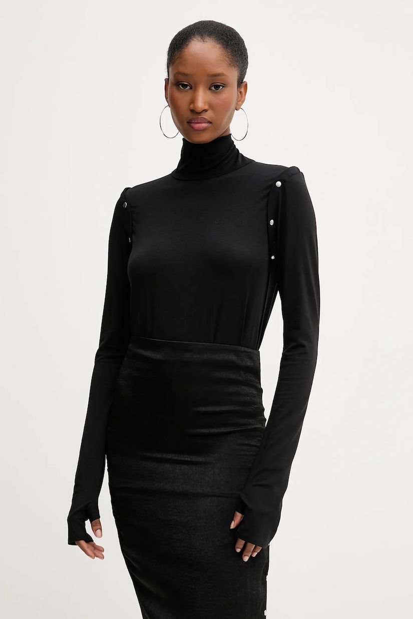 PRESSIAT bluză culoarea negru, uni, PRE118FW24