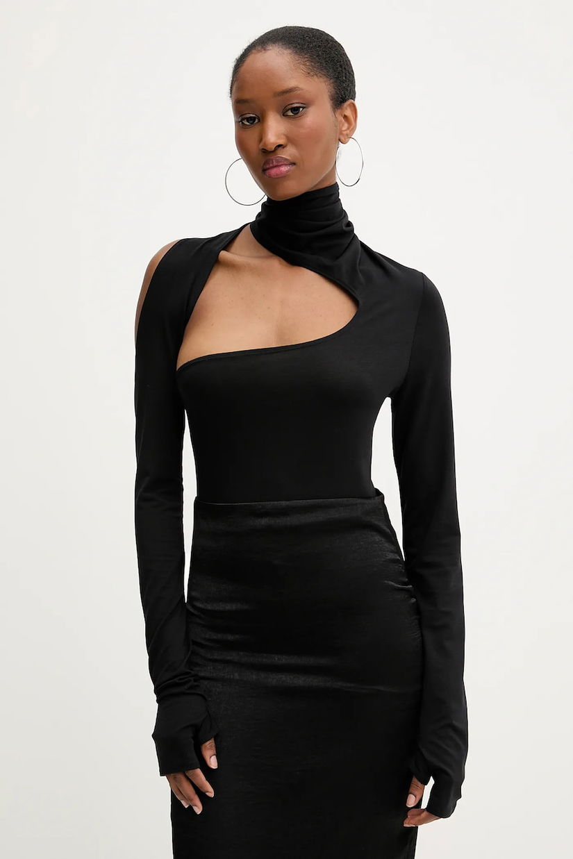 PRESSIAT bluză culoarea negru, uni, PRE117FW24