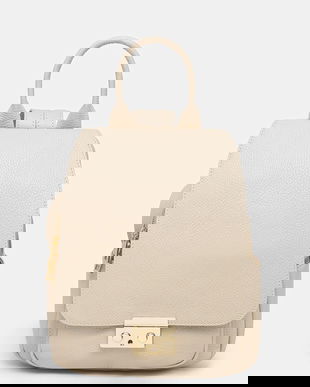 Answear.LAB ghiozdan de piele culoarea bej, mic, neted