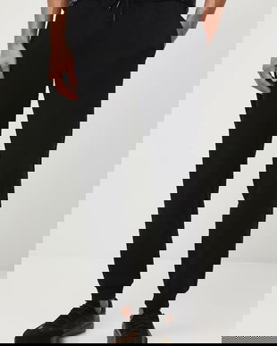 Medicine pantaloni de trening culoarea negru, uni