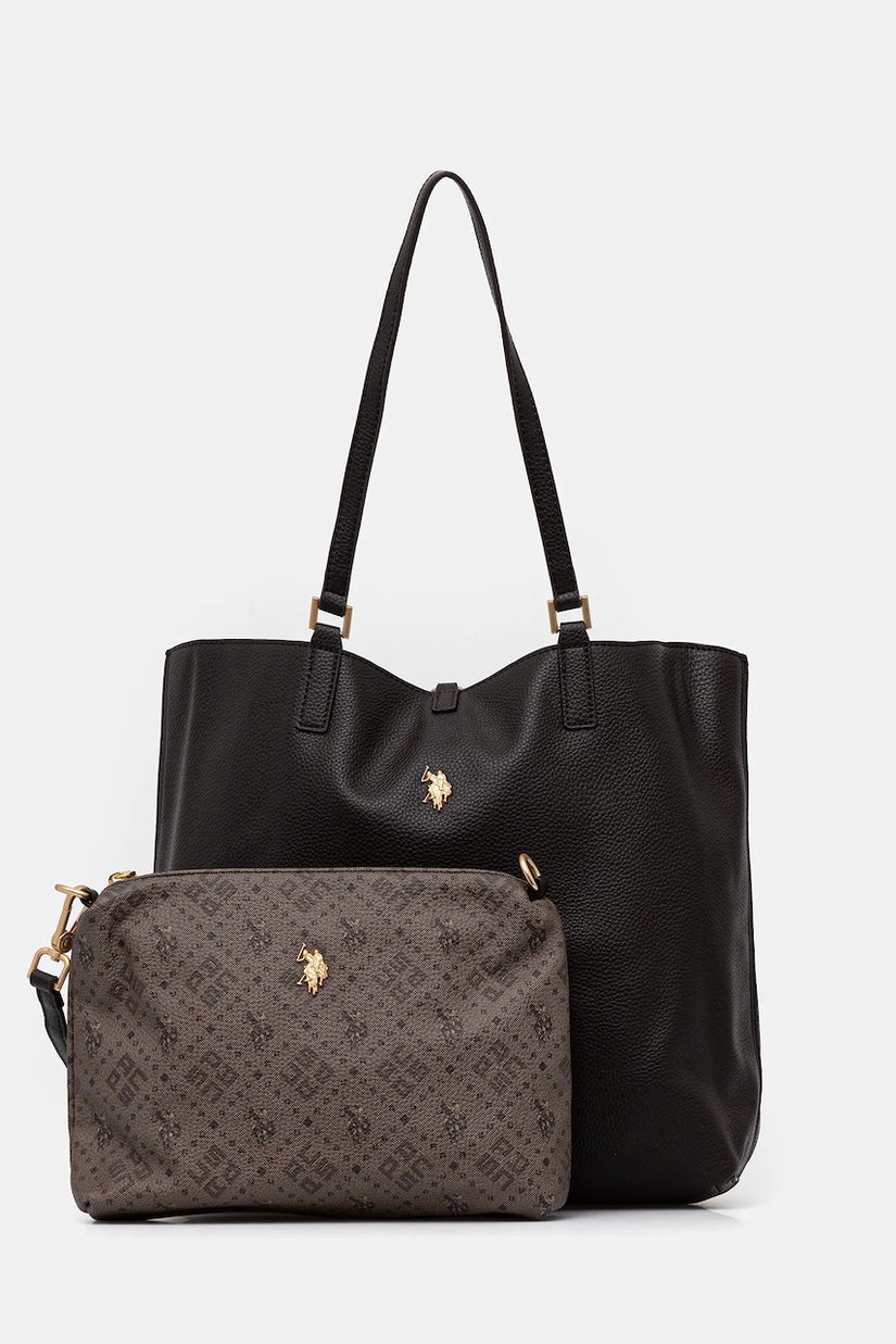 U.S. Polo Assn. poșetă cu două fețe Malibu culoarea maro, BEUM08706WVP