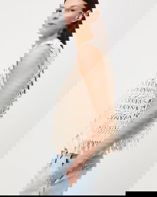 Medicine vestă din bumbac culoarea bej