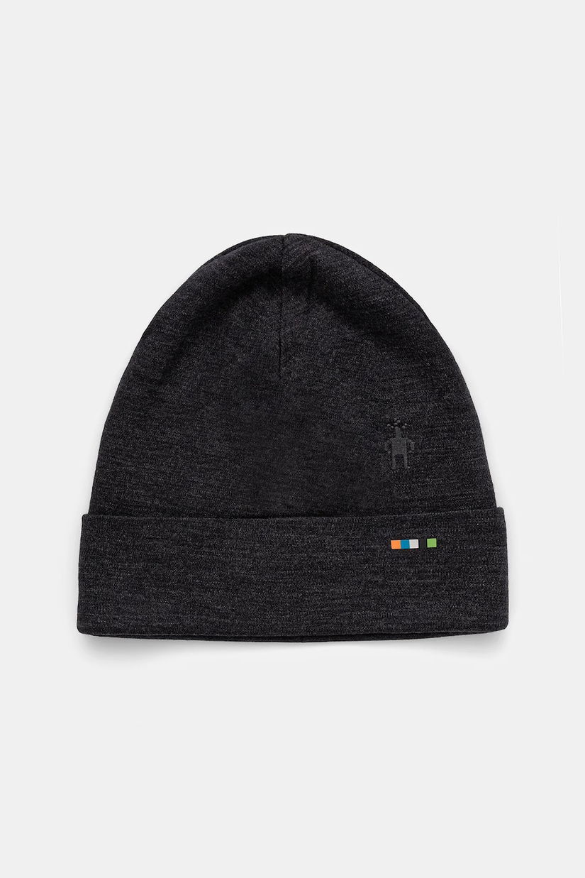 Smartwool beanie cu două fețe Thermal Merino Reversible culoarea negru, de lana, din tesătură netedă