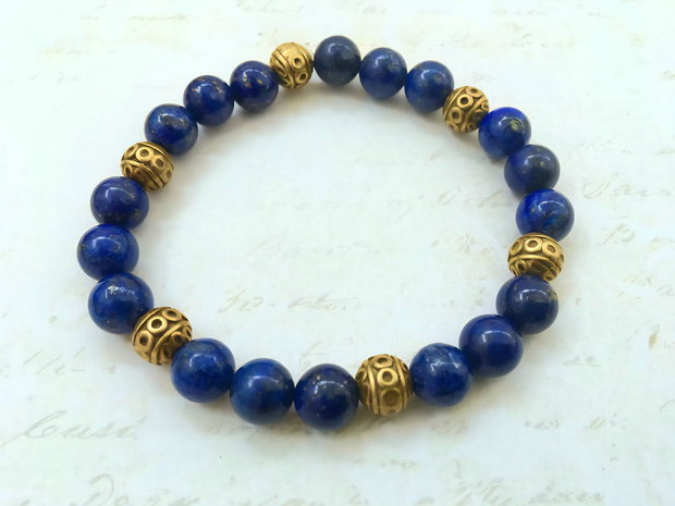 Bratara unisex lapis lazuli & bronz