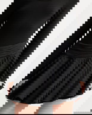 AllSaints fustă din bumbac TULIP culoarea negru, mini, evazați, W016RD