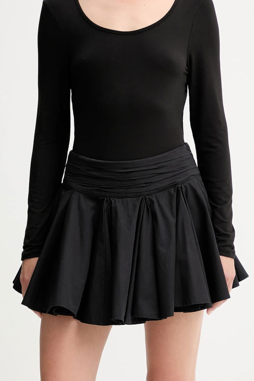 AllSaints fustă din bumbac TULIP culoarea negru, mini, evazați, W016RD