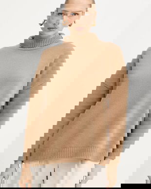 Weekend Max Mara pulover de lână BORGIA culoarea verde, cu guler, 2525366112600