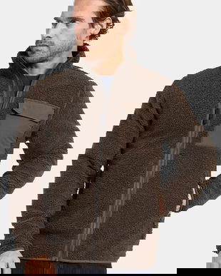 Didriksons hanorac fleece PETER culoarea maro, uni, 505884