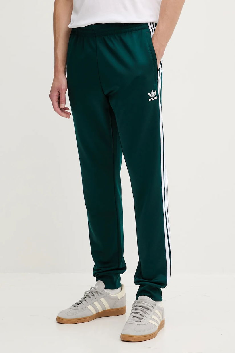 adidas Originals pantaloni de trening Sst Tp culoarea verde, cu imprimeu, JY1288