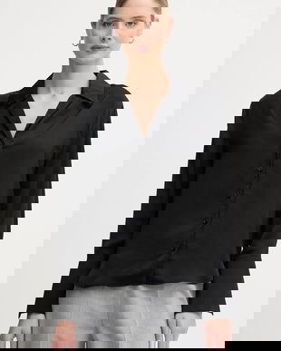 Dkny cămașă culoarea negru, cu guler clasic, regular, DJ5W2125