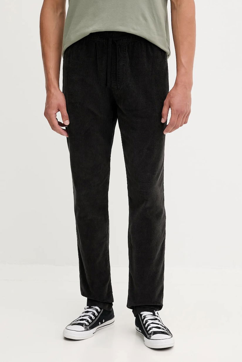 Tommy Jeans pantaloni de catifea cord culoarea negru, drept, DM0DM21997