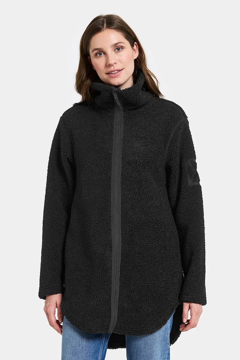 Didriksons hanorac fleece UMI culoarea negru, uni, 505941