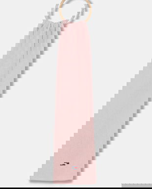 Tommy Jeans eșarfă din bumbac culoarea roz, uni, AW0AW18045