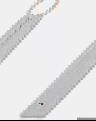 Tommy Jeans eșarfă din bumbac culoarea gri, uni, AW0AW18045