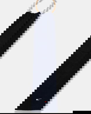 Tommy Jeans eșarfă din bumbac culoarea bleumarin, uni, AW0AW18045