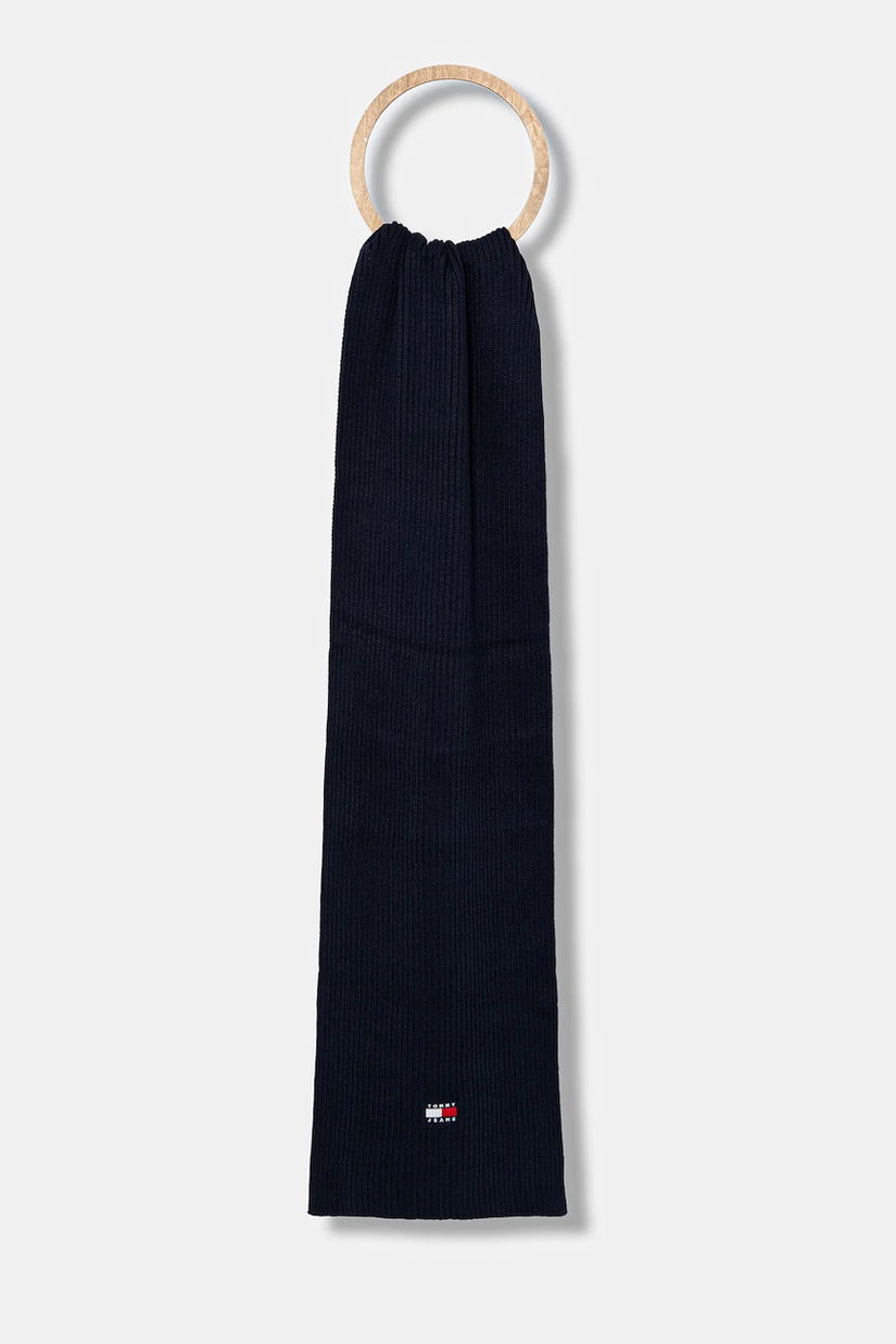 Tommy Jeans eșarfă din bumbac culoarea bleumarin, uni, AW0AW18045