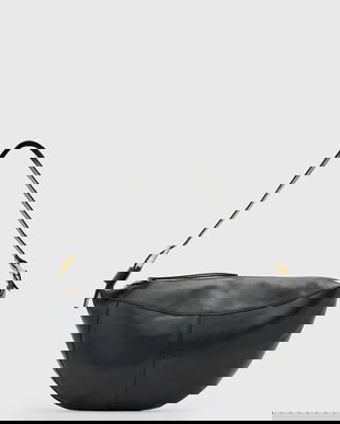 AllSaints poșetă de piele LUNA culoarea negru, W190XD