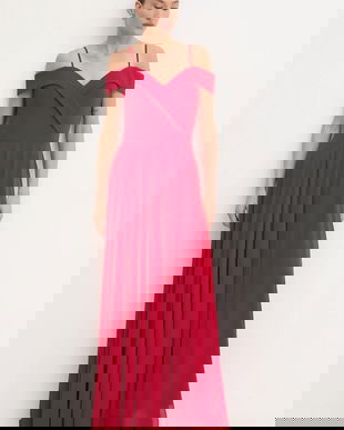 Answear.LAB rochie culoarea rosu, maxi, evazati