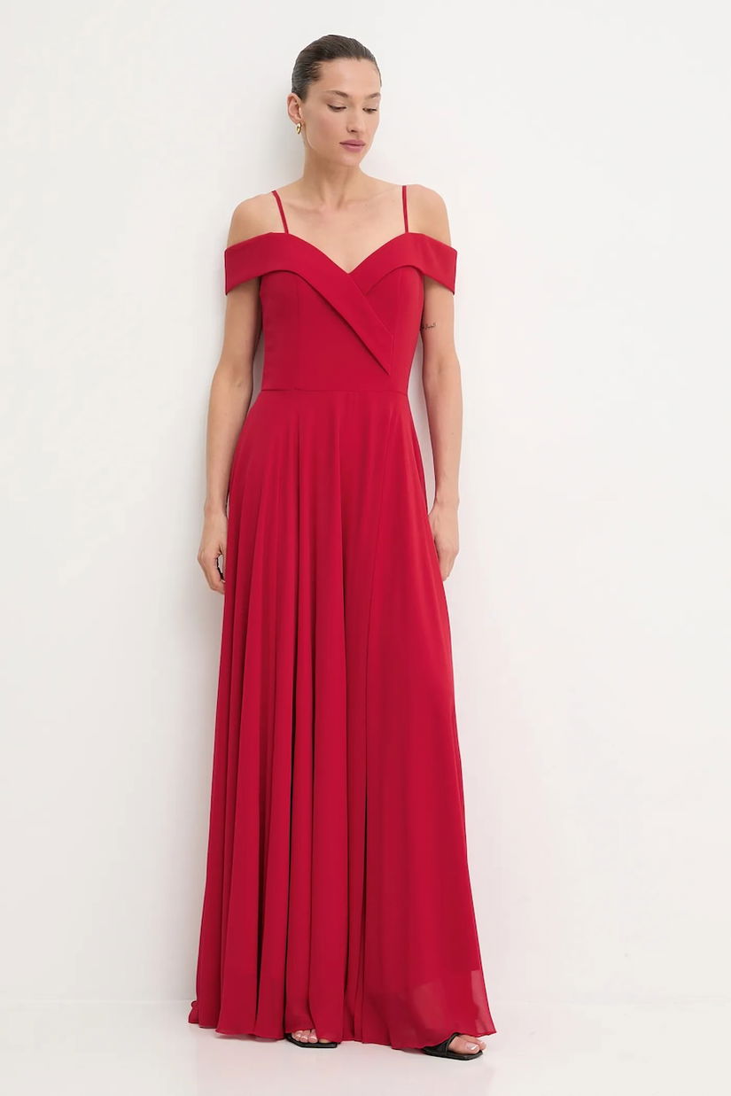 Answear.LAB rochie culoarea rosu, maxi, evazati