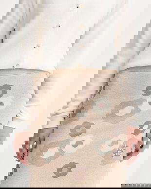 Kenzo fusta de lana culoarea bej, mini, evazati, FF62JU6003CR