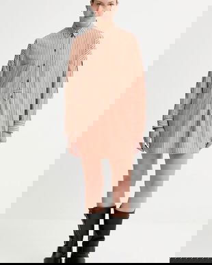 Sessun rochie din bumbac culoarea maro, mini, drept, 25105013