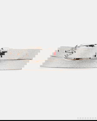 Tommy Jeans curea de piele culoarea argintiu, AW0AW17917