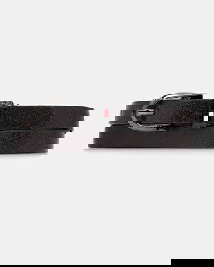 Tommy Jeans curea de piele culoarea negru, AW0AW17917