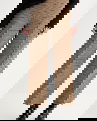 Marc O'Polo pantaloni culoarea maro, lat, high waist, 508026210423