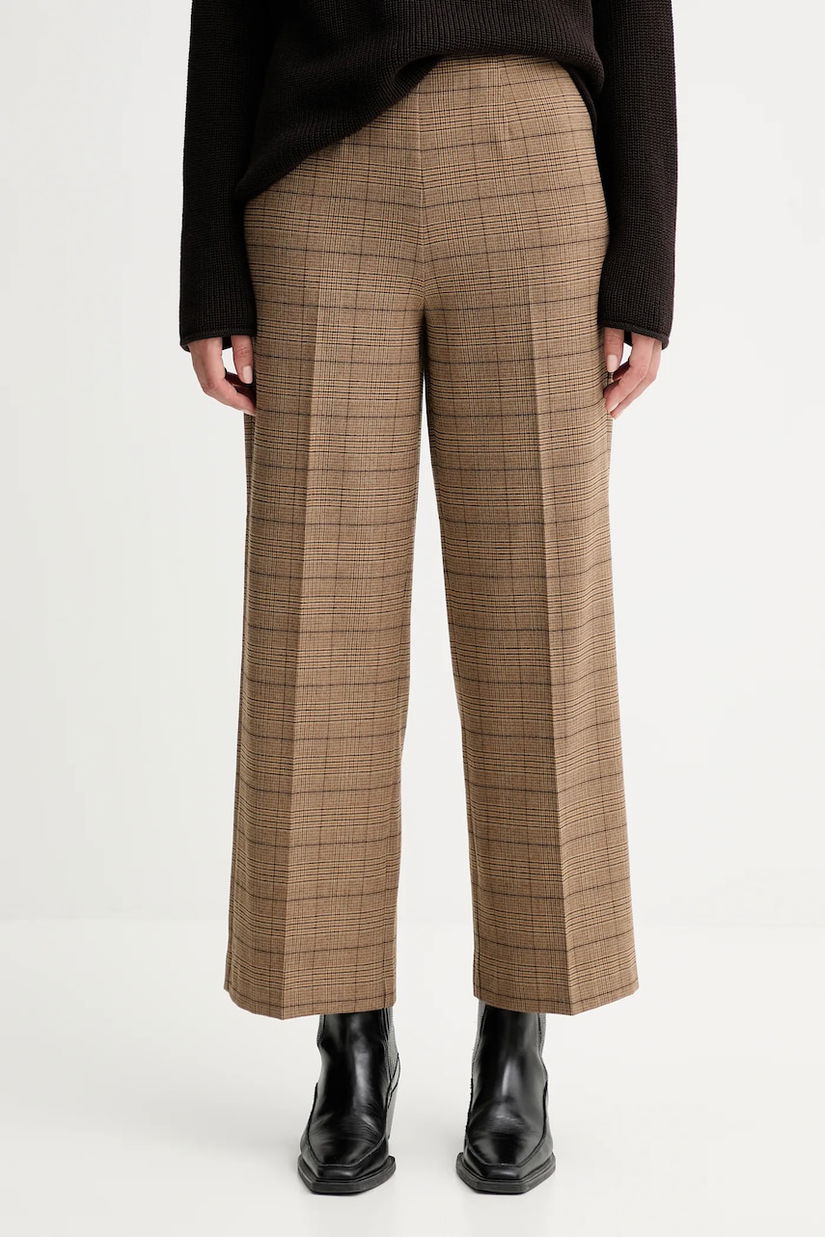 Marc O'Polo pantaloni culoarea maro, lat, high waist, 508026210423