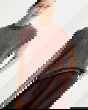 Sessun vesta de lana culoarea maro, 24109002