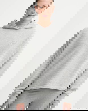 Marc O'Polo bluza culoarea gri, cu glugă, melanj, 5000007272