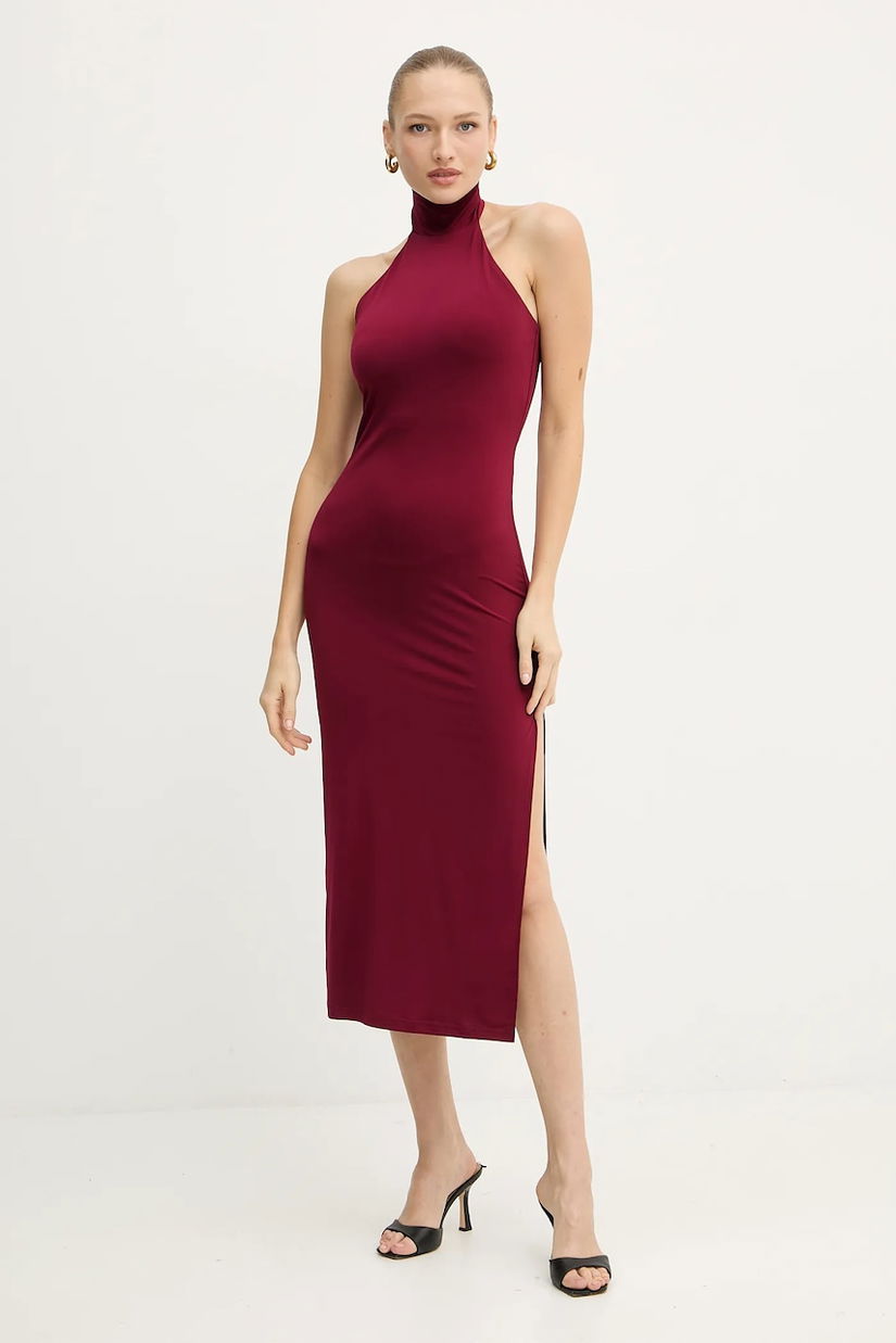 Silvian Heach rochie TIKIM culoarea bordo, maxi, mulata, GPA25358VE