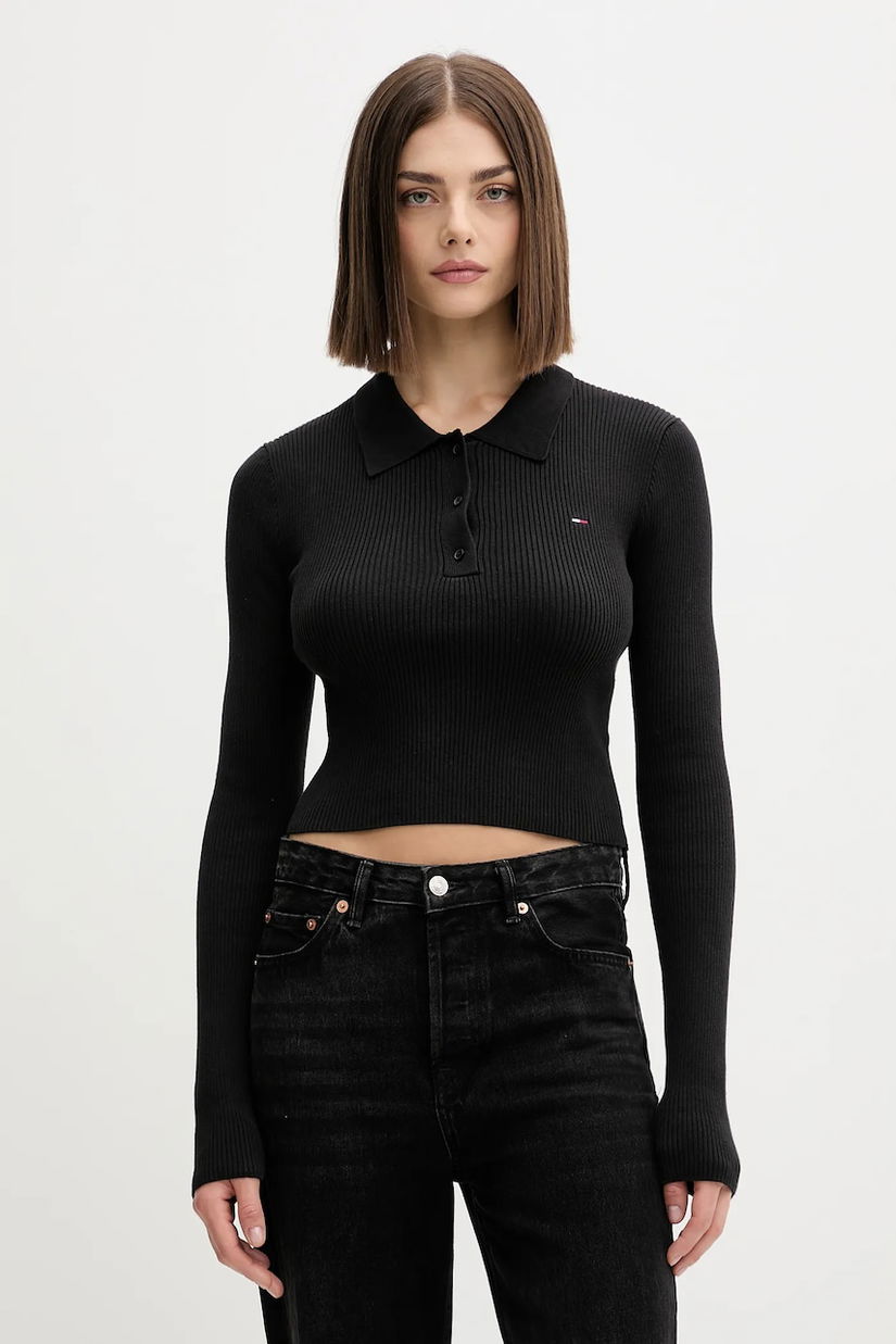 Tommy Jeans pulover culoarea negru, light, DW0DW21829