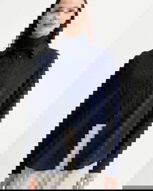 United Colors of Benetton cămașă din bumbac culoarea bleumarin, cu guler clasic, regular, 5WPQDQ0AX