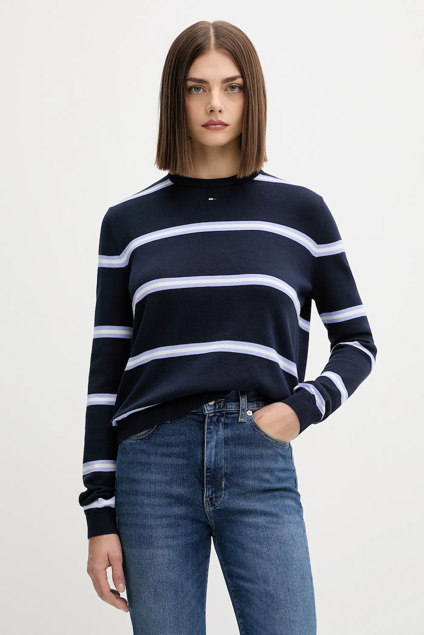 Tommy Jeans pulover de bumbac culoarea negru, light, DW0DW20159