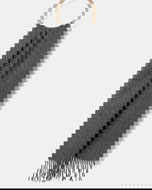 Answear Lab esarfa de lana culoarea gri, neted