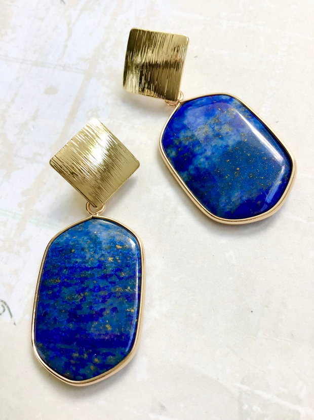Cercei vintage lapis lazuli
