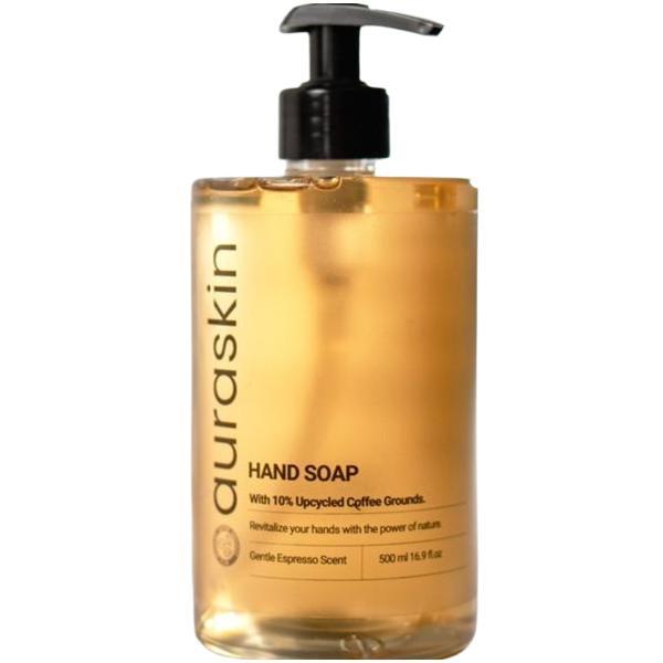 Sapun lichid, Espresso, cu boabe de cafea transformate, pentru toate tipurile de piele AuraSkin, 500 ml
