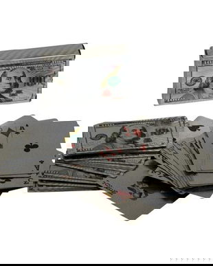 Carti de joc Poker Silver, dolar argintiu, plastic, 55 carti